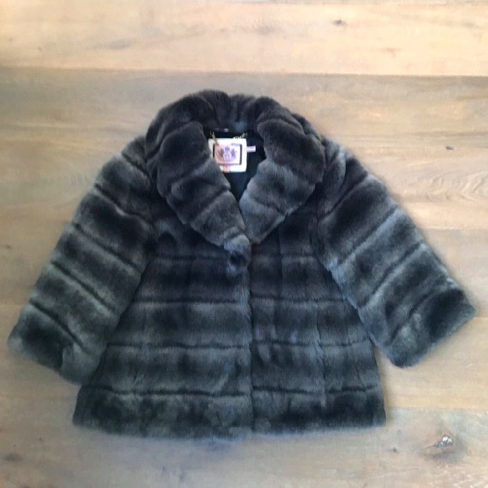 Juicy Couture Faux Fur Jacket w/ Shawl Collar - S